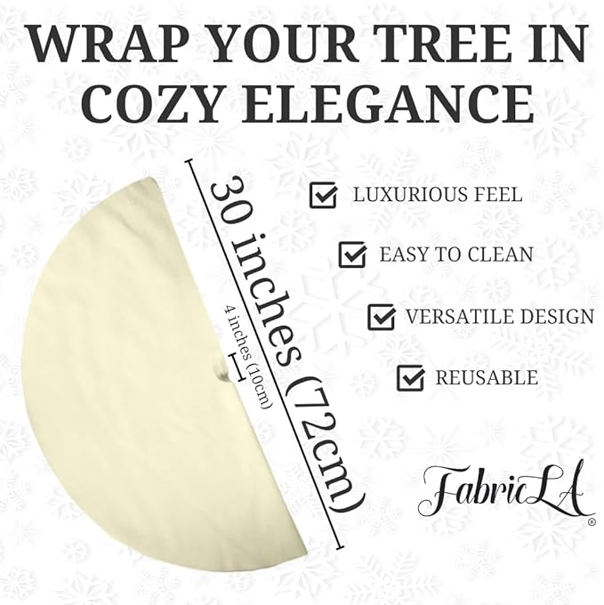 Premium Faux Fur Christmas Tree Skirt - 30 Inch | Luxurious Holiday Decorations - FabricLA.com