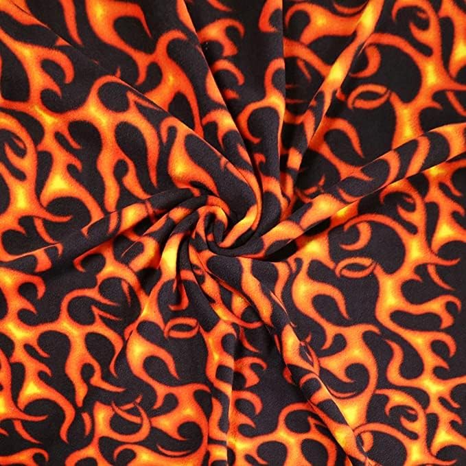 Anti-pill polar fleece fabric by the yard in fire print design – 60 inch wide
