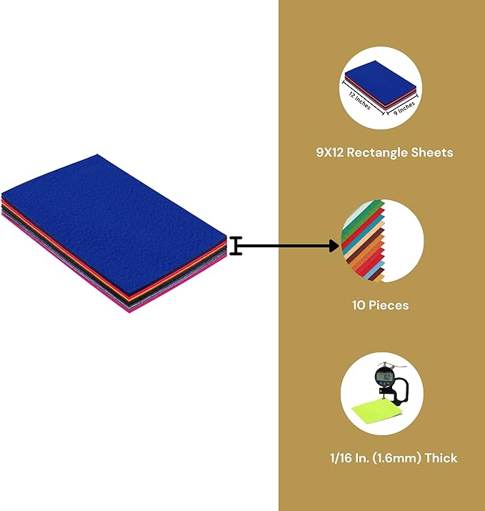 FabricLA 100% Acrylic Felt Fabric - Pre-Cut | 9x12 Inches | Multi-Colors - FabricLA.com