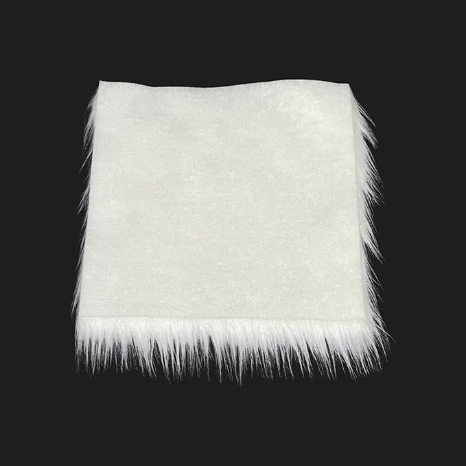 FabricLA Faux Fur Fabric - 8 Pieces Square Fur Material Fabric - 10" X 10" Inches (25cm x 25cm) - Shaggy Fur Patches Fabric Cuts Chair Cover Seat Cushion for DIY Craft - White - FabricLA.com