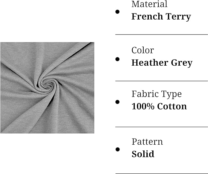 Premium 100% Cotton French Terry Fabric - Soft & Durable - FabricLA.com