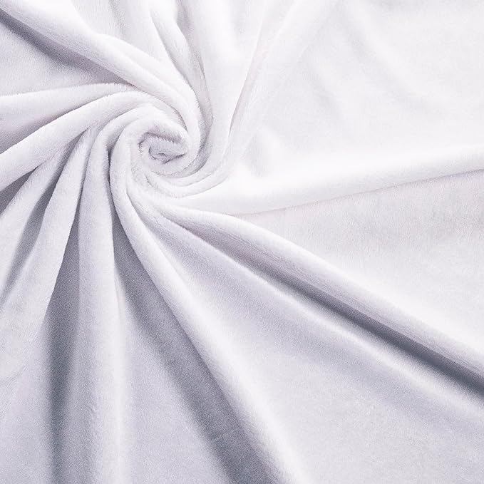FabricLA Minky Solid Fabric by The Yard | White - FabricLA.com