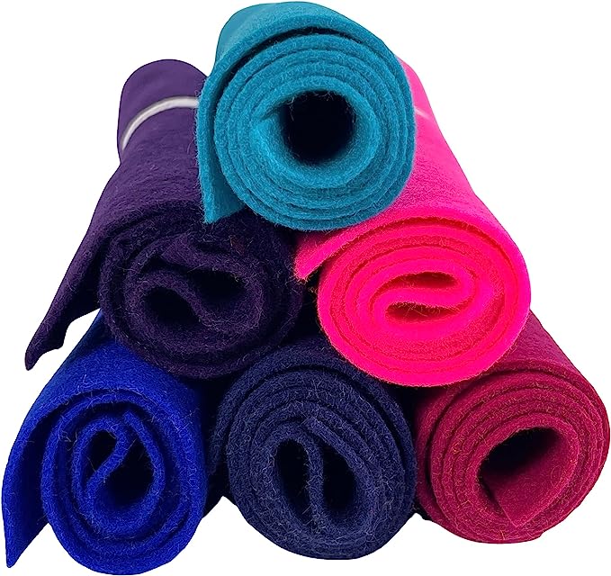 FabricLA Craft Felt Rolls 6 Pieces - 12" X 18" Inches Assorted Color Non-Woven Soft Felt Material - Acrylic Felt Roll for DIY Craftwork, Sewing and Patchwork - Color Visions - FabricLA.com