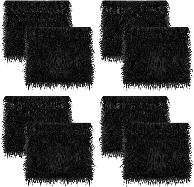Faux Fur Fabric Squares | 8 Pcs DIY Craft Set by FabricLA | Shaggy Fur for Chair Covers & Cushions - FabricLA.com