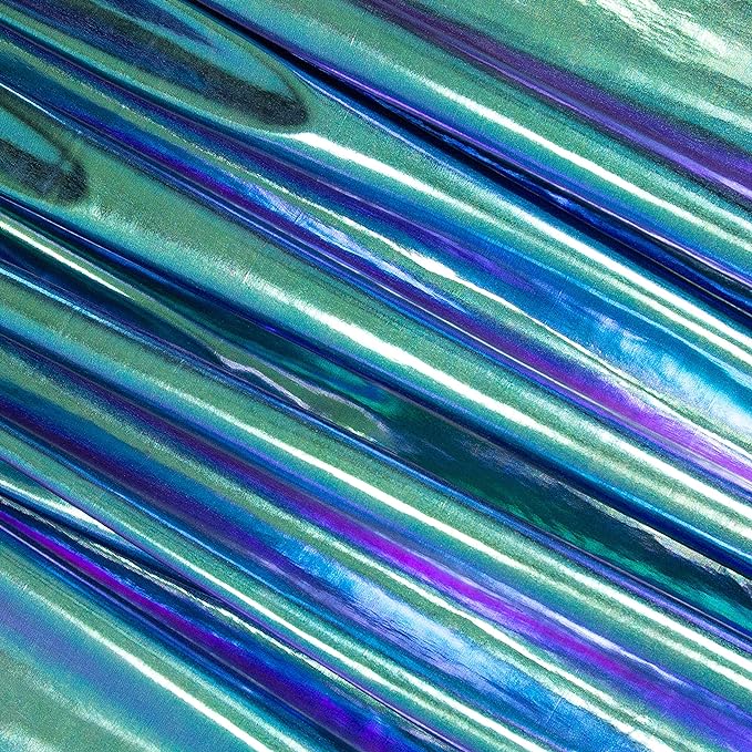 Hologram Metallic Foil Spandex Knit Fabric 4-Way Stretch, 60" Inch Wide| Multicolor - FabricLA.com
