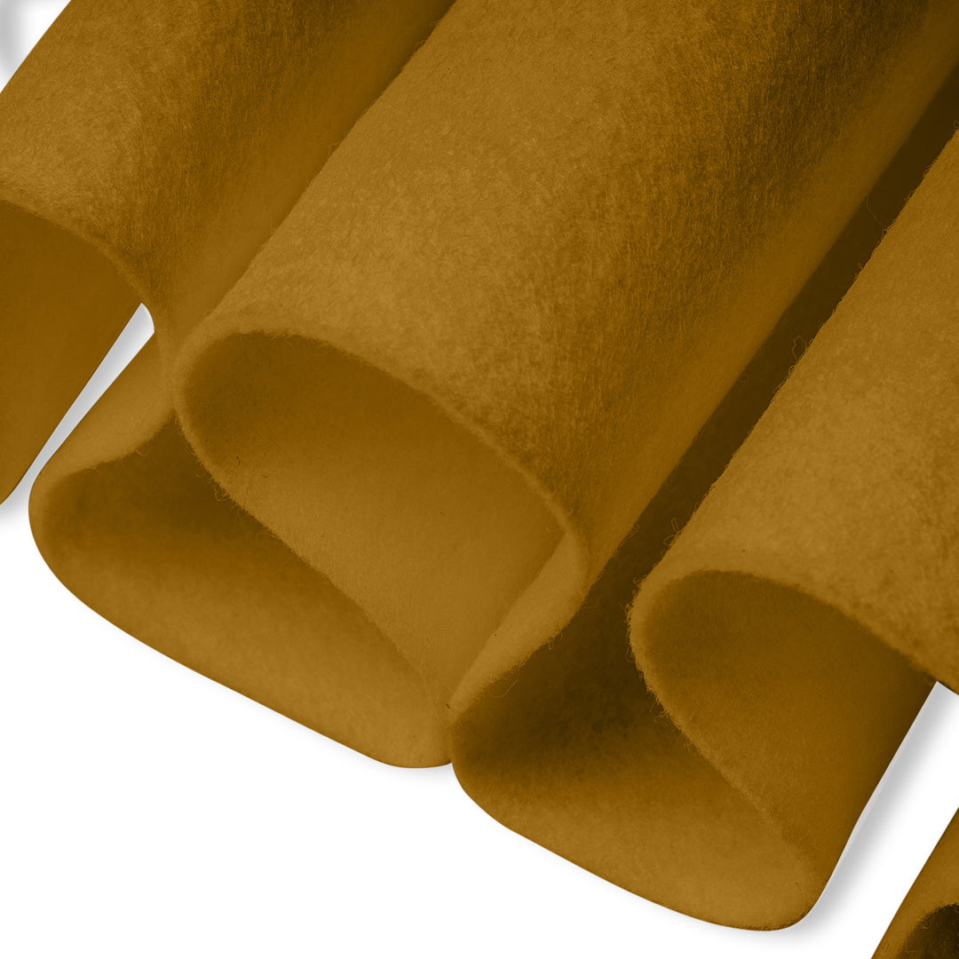 Close-up of brown felt fabric on a white background