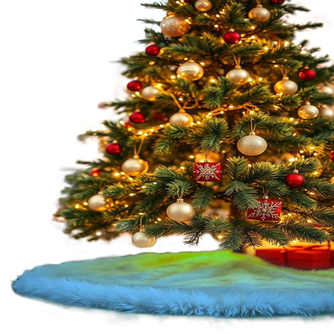 Falda de árbol de Navidad de piel sintética de primera calidad - 30 pulgadas | Decoraciones navideñas de lujo