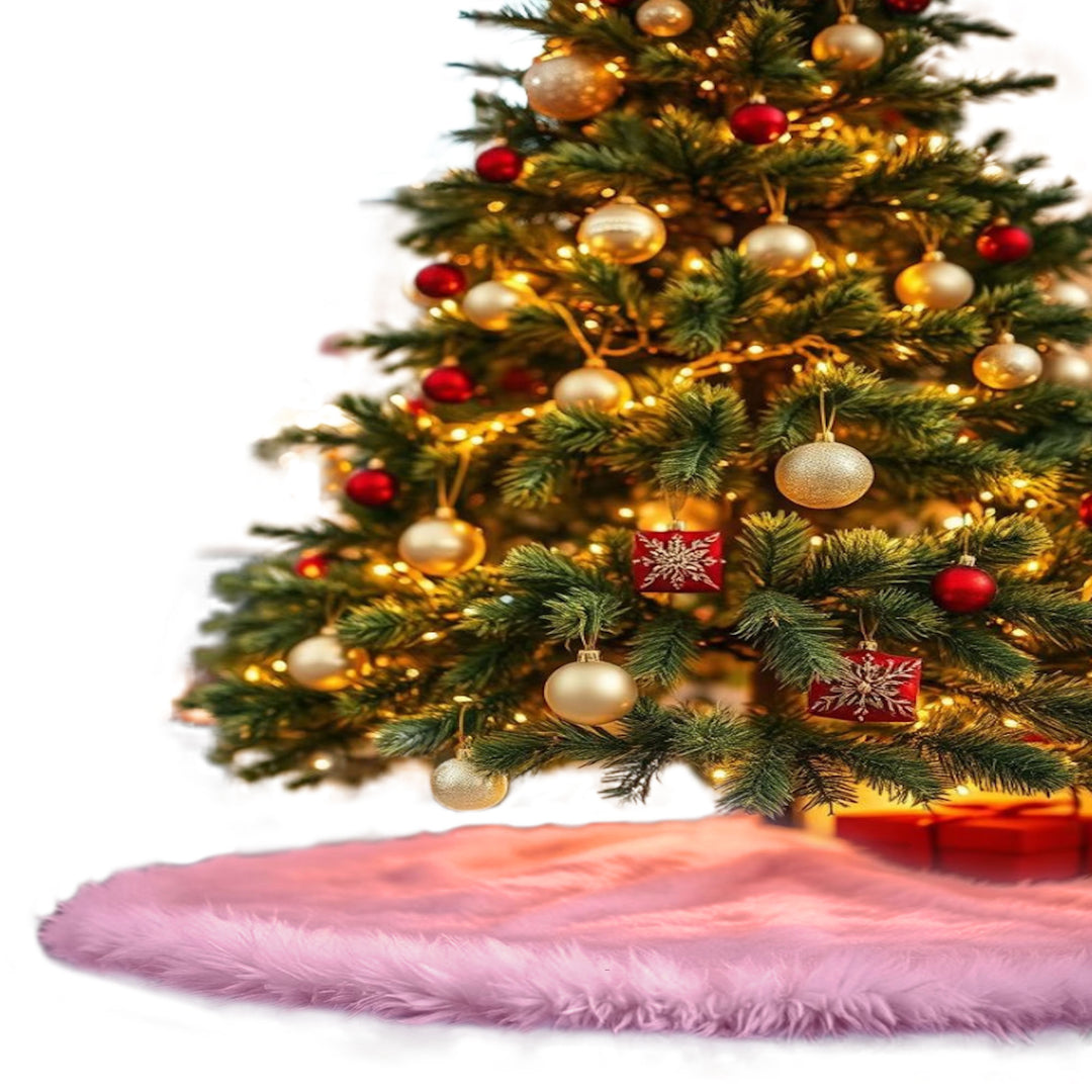 Falda de árbol de Navidad de piel sintética de primera calidad - 30 pulgadas | Decoraciones navideñas de lujo