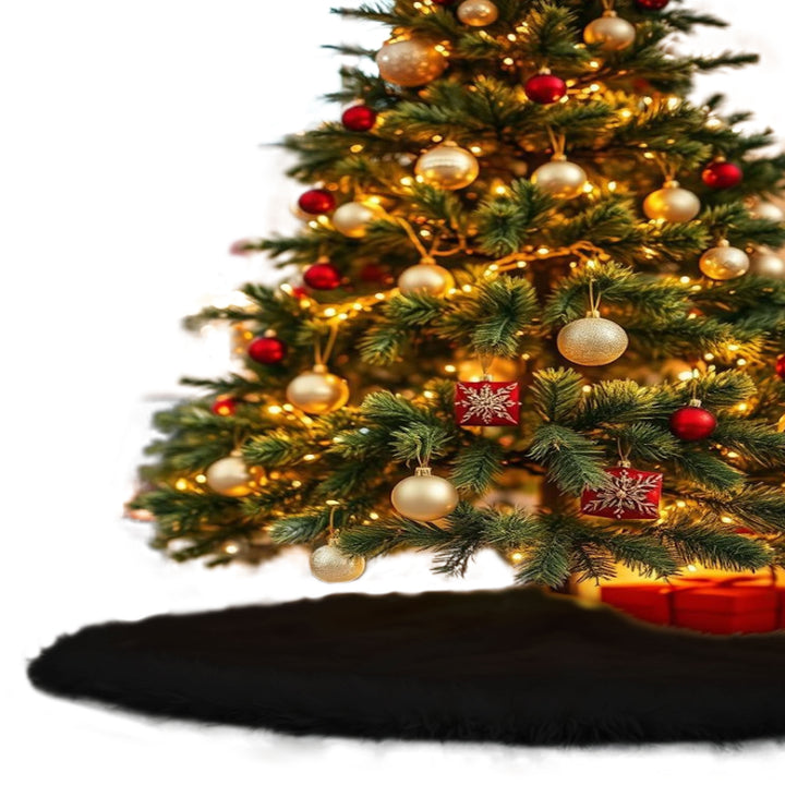Falda de árbol de Navidad de piel sintética de primera calidad - 30 pulgadas | Decoraciones navideñas de lujo