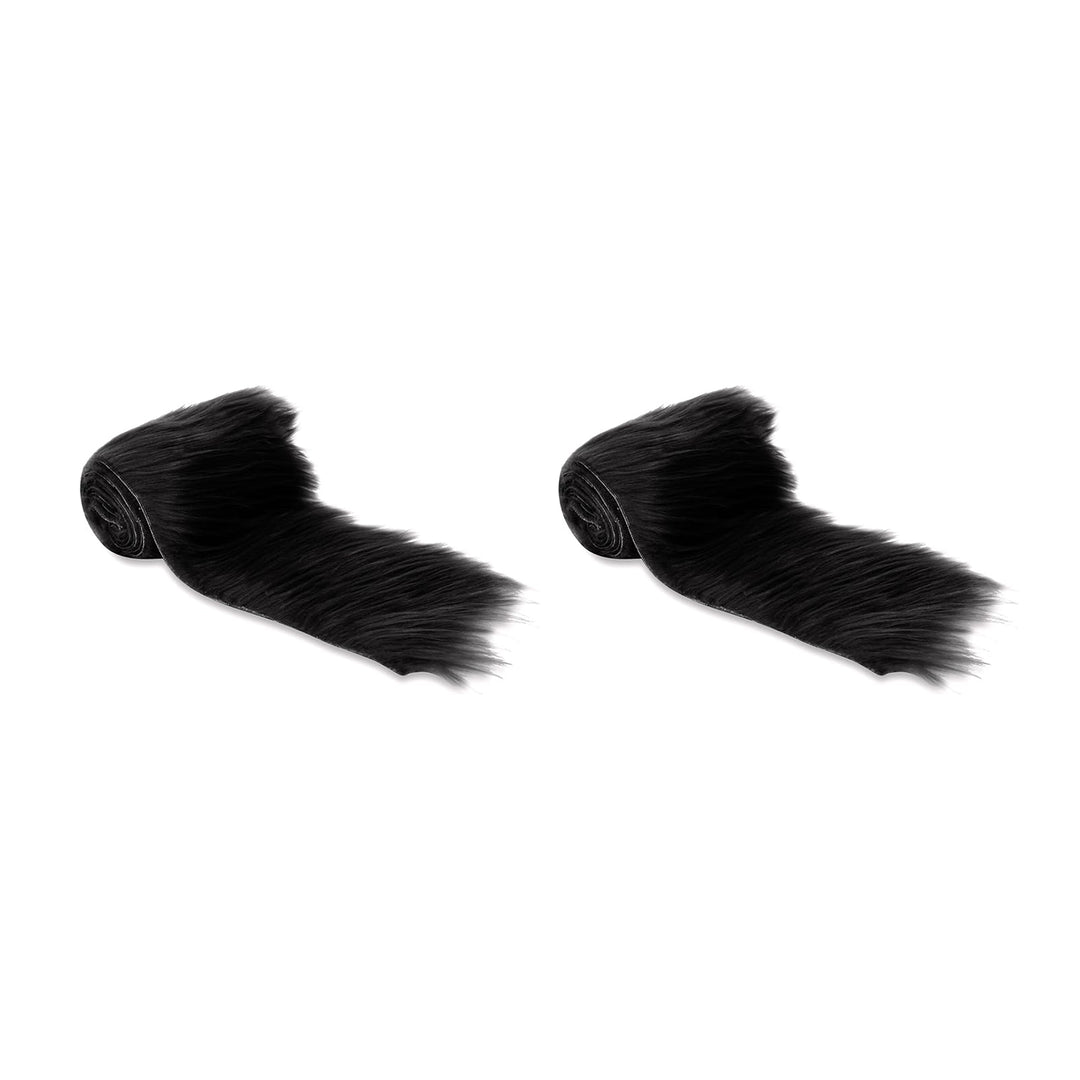 FabricLA Mohair Shaggy Faux Fur Fabric - Pre Cut Strips | Trim Ribbon | DIY Craft, Hobby, Costume, Decoration - Pack of 2