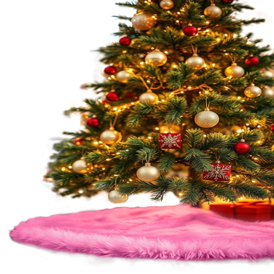 Falda de árbol de Navidad de piel sintética de primera calidad - 30 pulgadas | Decoraciones navideñas de lujo