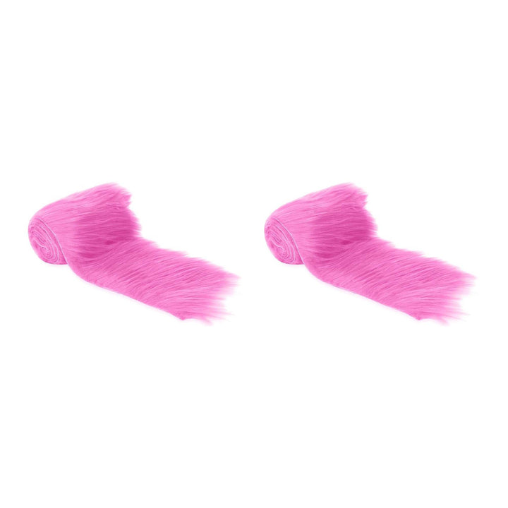 FabricLA Mohair Shaggy Faux Fur Fabric - Pre Cut Strips | Trim Ribbon | DIY Craft, Hobby, Costume, Decoration - Pack of 2