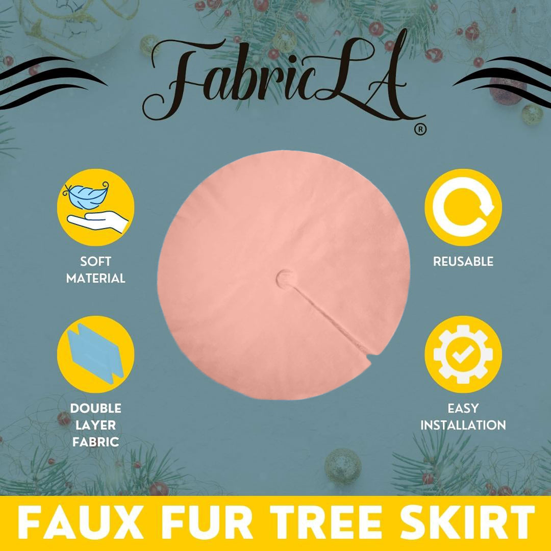 Premium Faux Fur Christmas Tree Skirt - 40 Inch | Luxurious Holiday Decorations - FabricLA.com