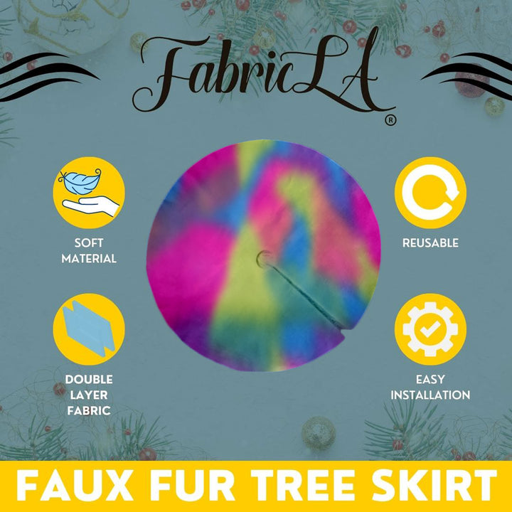 Premium Faux Fur Christmas Tree Skirt - 40 Inch | Luxurious Holiday Decorations - FabricLA.com
