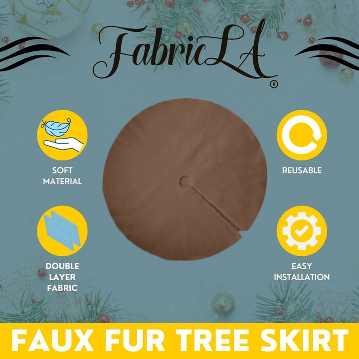 Premium Faux Fur Christmas Tree Skirt - 48 Inch | Luxurious Holiday Decorations - FabricLA.com