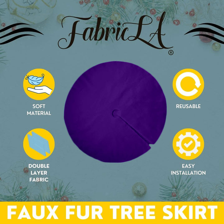 Premium Faux Fur Christmas Tree Skirt - 48 Inch | Luxurious Holiday Decorations - FabricLA.com