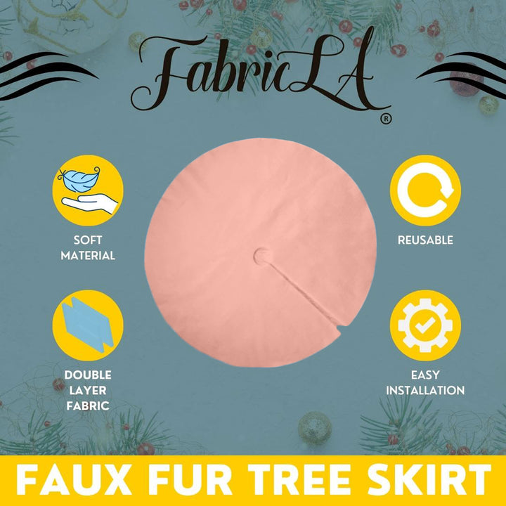 Premium Faux Fur Christmas Tree Skirt - 48 Inch | Luxurious Holiday Decorations - FabricLA.com