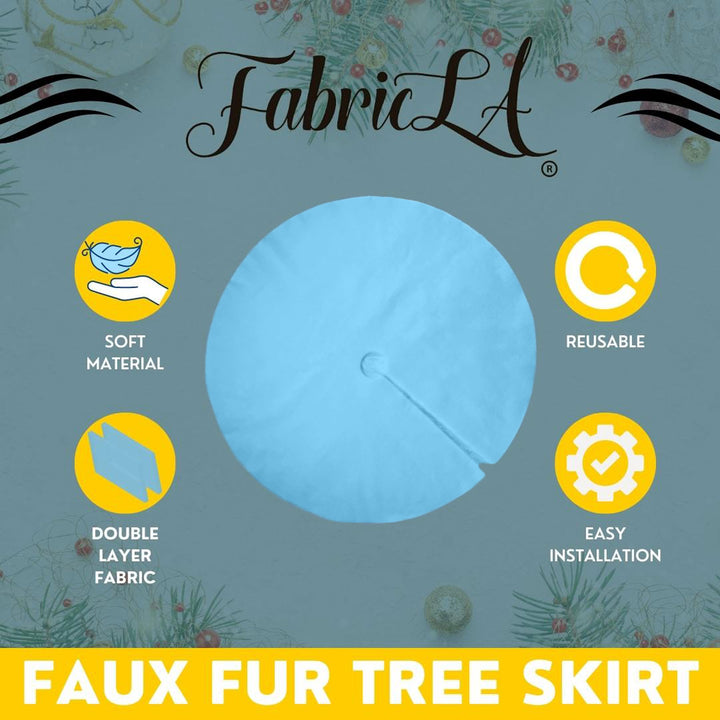 Premium Faux Fur Christmas Tree Skirt - 48 Inch | Luxurious Holiday Decorations - FabricLA.com