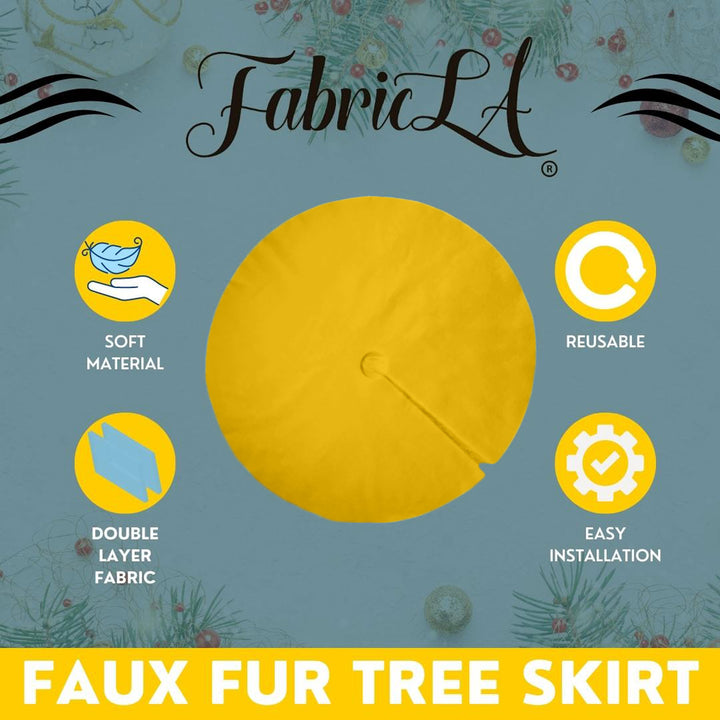 Premium Faux Fur Christmas Tree Skirt - 48 Inch | Luxurious Holiday Decorations - FabricLA.com
