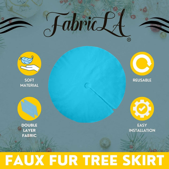 Premium Faux Fur Christmas Tree Skirt - 40 Inch | Luxurious Holiday Decorations - FabricLA.com