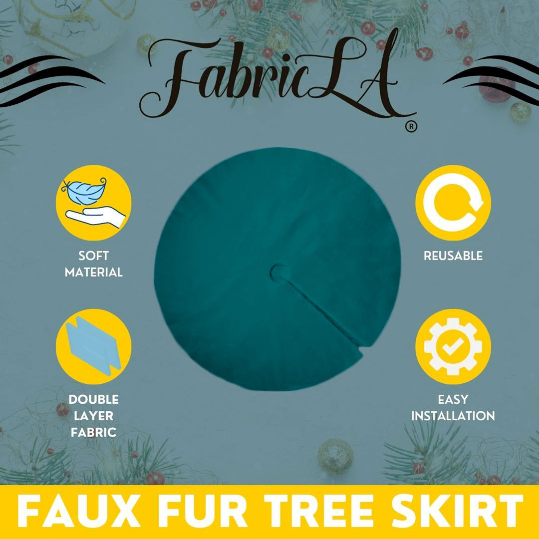 Premium Faux Fur Christmas Tree Skirt - 40 Inch | Luxurious Holiday Decorations - FabricLA.com