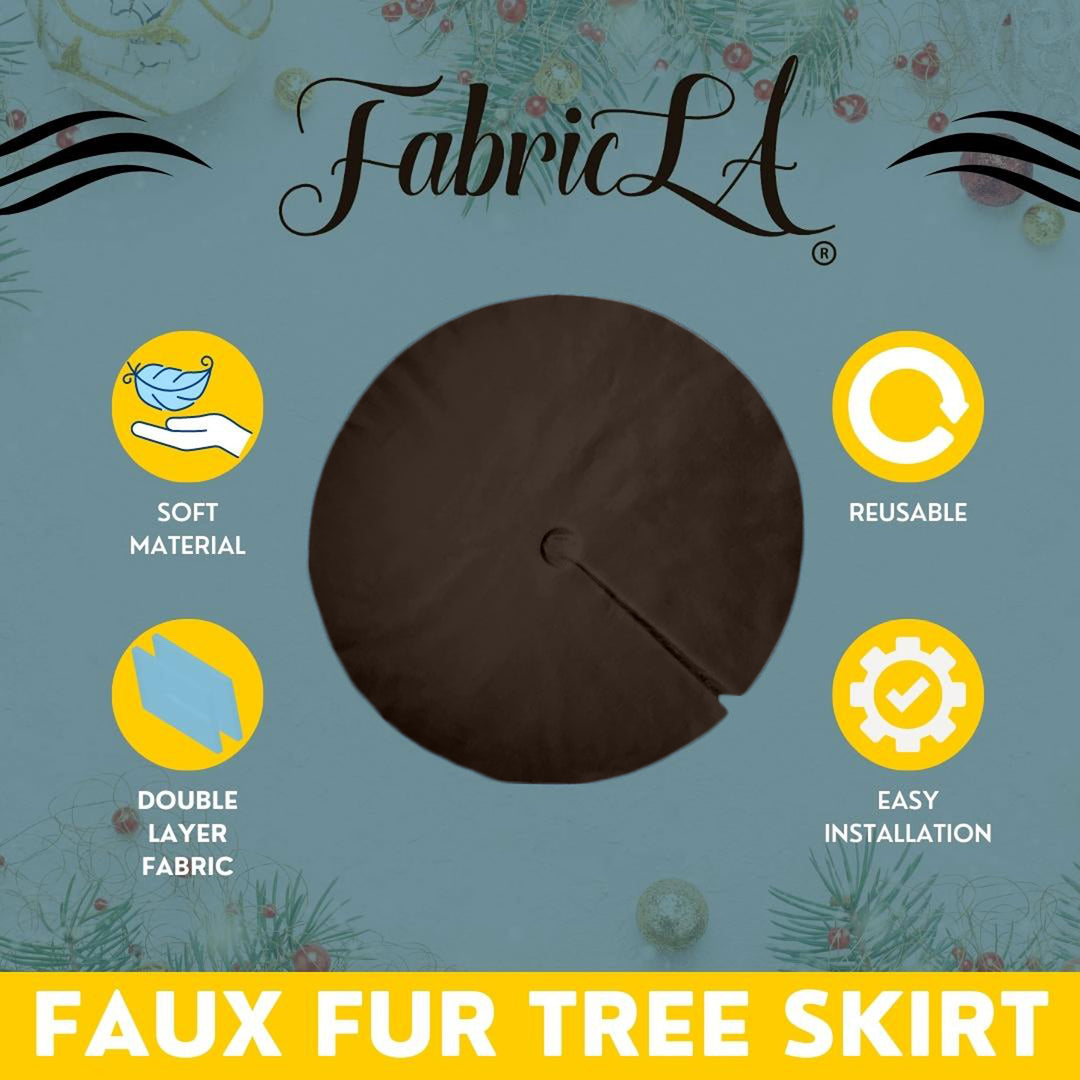 Premium Faux Fur Christmas Tree Skirt - 40 Inch | Luxurious Holiday Decorations - FabricLA.com