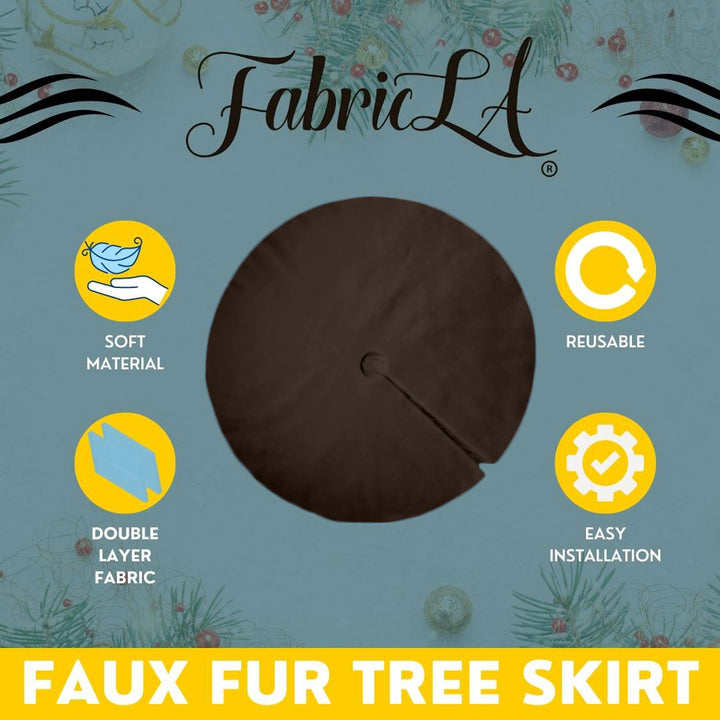 Premium Faux Fur Christmas Tree Skirt - 40 Inch | Luxurious Holiday Decorations - FabricLA.com