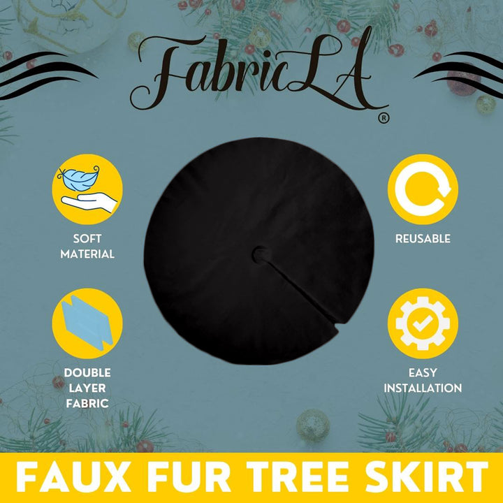 Premium Faux Fur Christmas Tree Skirt - 40 Inch | Luxurious Holiday Decorations - FabricLA.com