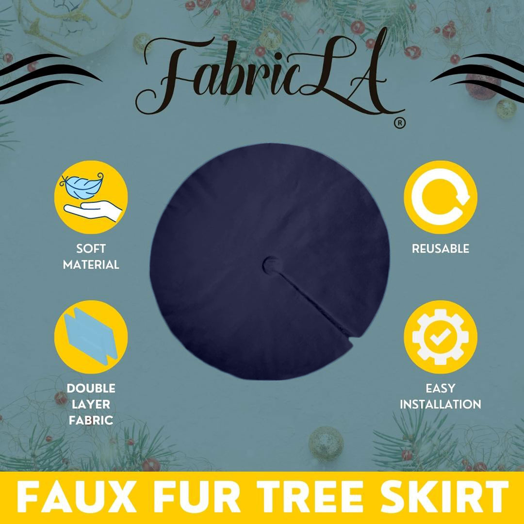 Premium Faux Fur Christmas Tree Skirt - 48 Inch | Luxurious Holiday Decorations - FabricLA.com