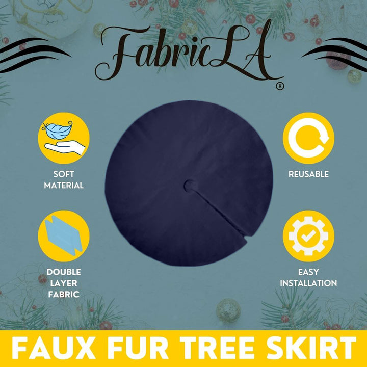 Premium Faux Fur Christmas Tree Skirt - 48 Inch | Luxurious Holiday Decorations - FabricLA.com