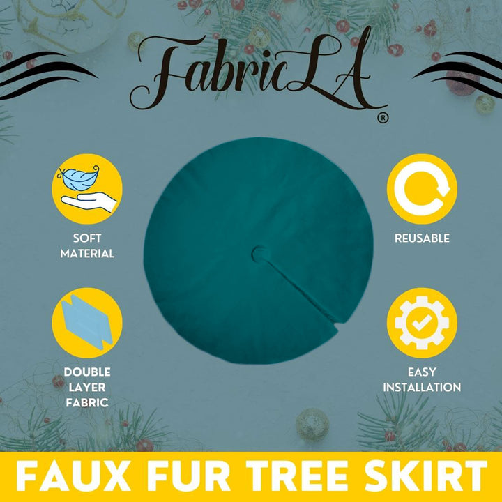 Premium Faux Fur Christmas Tree Skirt - 48 Inch | Luxurious Holiday Decorations - FabricLA.com