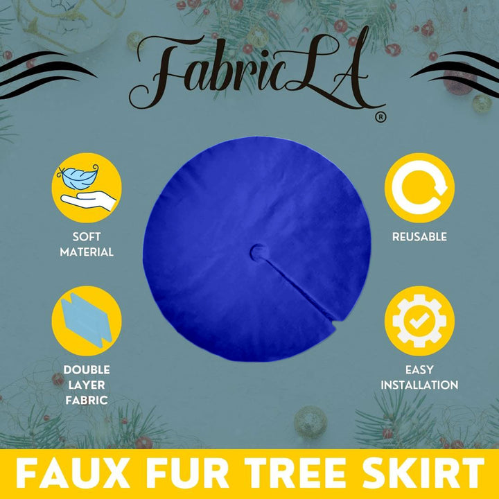Premium Faux Fur Christmas Tree Skirt - 48 Inch | Luxurious Holiday Decorations - FabricLA.com