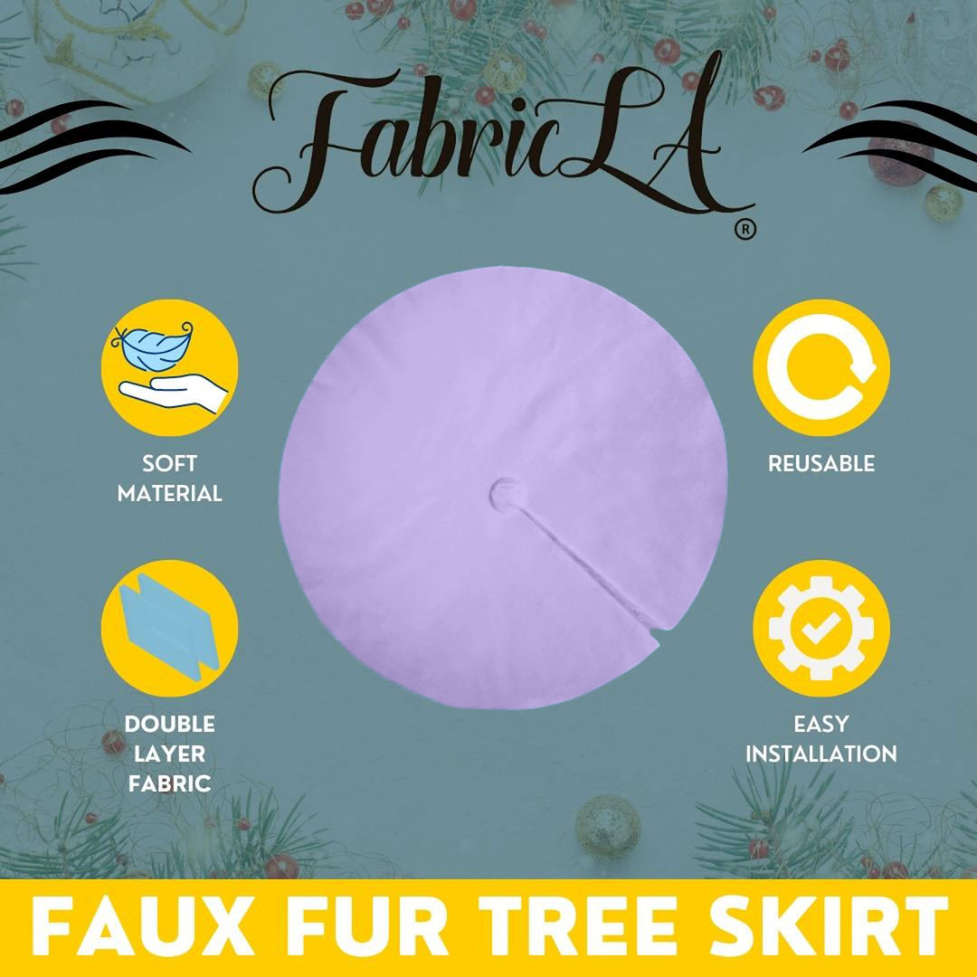 Premium Faux Fur Christmas Tree Skirt - 48 Inch | Luxurious Holiday Decorations - FabricLA.com