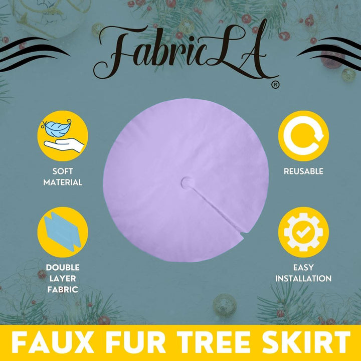 Premium Faux Fur Christmas Tree Skirt - 48 Inch | Luxurious Holiday Decorations - FabricLA.com