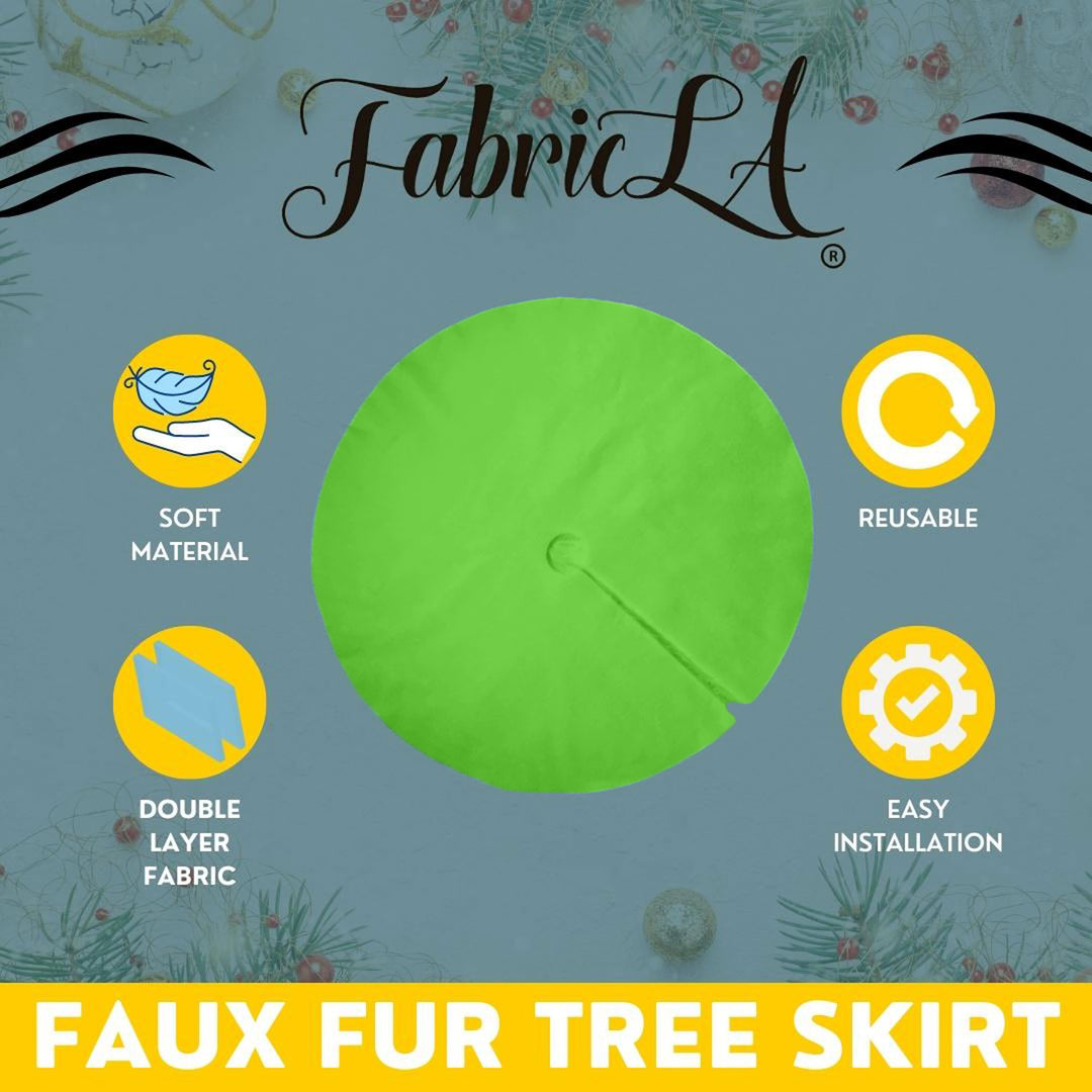 Premium Faux Fur Christmas Tree Skirt - 40 Inch | Luxurious Holiday Decorations - FabricLA.com