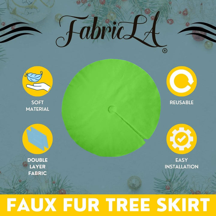 Premium Faux Fur Christmas Tree Skirt - 40 Inch | Luxurious Holiday Decorations - FabricLA.com