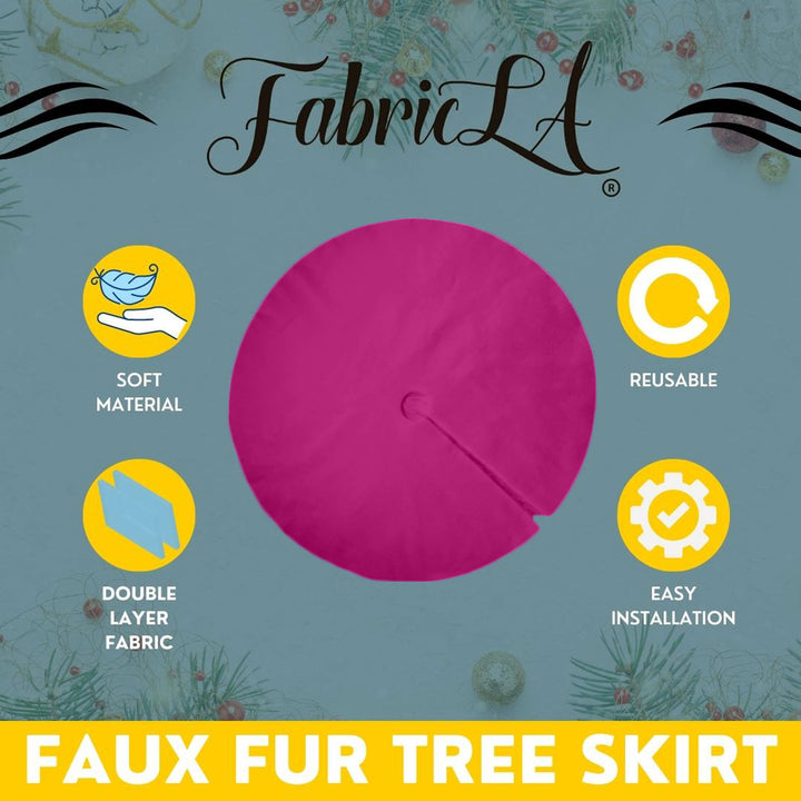 Premium Faux Fur Christmas Tree Skirt - 48 Inch | Luxurious Holiday Decorations - FabricLA.com