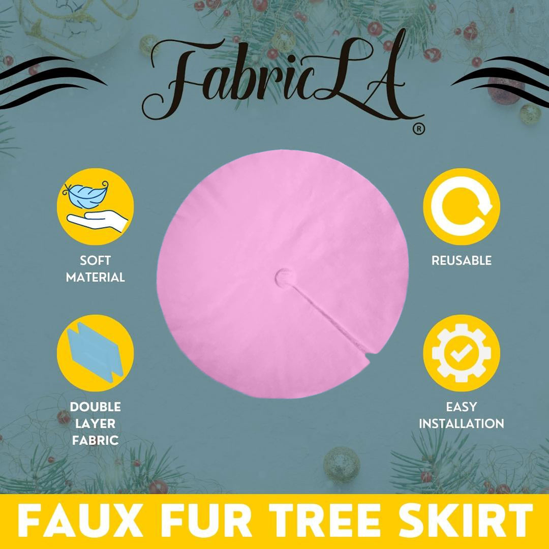 Premium Faux Fur Christmas Tree Skirt - 48 Inch | Luxurious Holiday Decorations - FabricLA.com