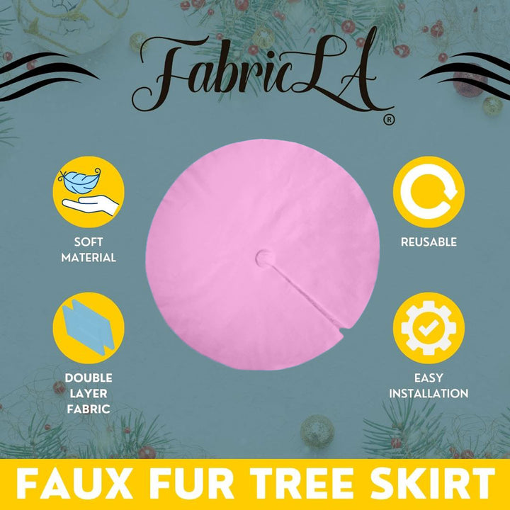 Premium Faux Fur Christmas Tree Skirt - 48 Inch | Luxurious Holiday Decorations - FabricLA.com