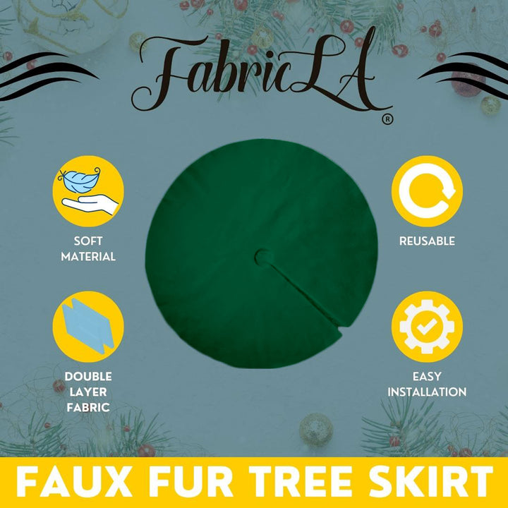 Premium Faux Fur Christmas Tree Skirt - 48 Inch | Luxurious Holiday Decorations - FabricLA.com