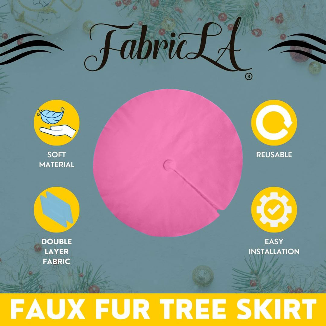 Premium Faux Fur Christmas Tree Skirt - 48 Inch | Luxurious Holiday Decorations - FabricLA.com