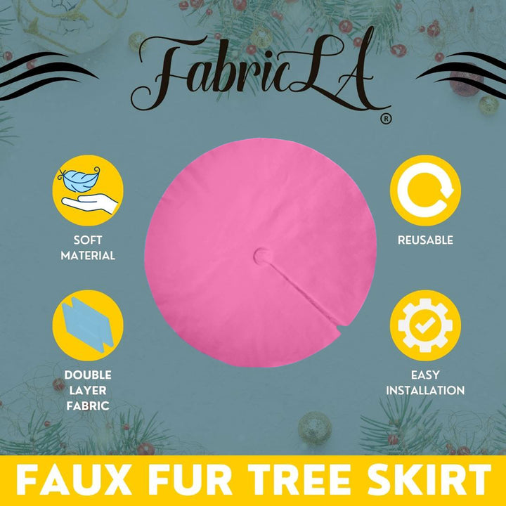 Premium Faux Fur Christmas Tree Skirt - 48 Inch | Luxurious Holiday Decorations - FabricLA.com