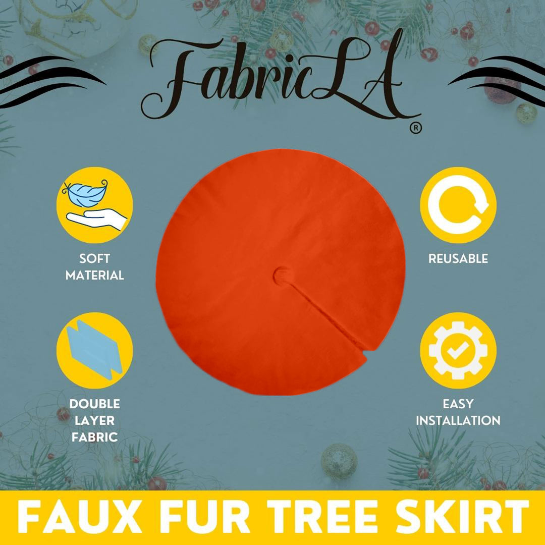 Premium Faux Fur Christmas Tree Skirt - 40 Inch | Luxurious Holiday Decorations - FabricLA.com