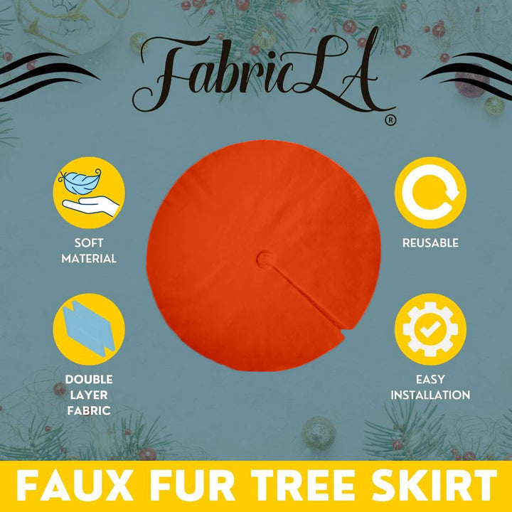 Premium Faux Fur Christmas Tree Skirt - 40 Inch | Luxurious Holiday Decorations - FabricLA.com