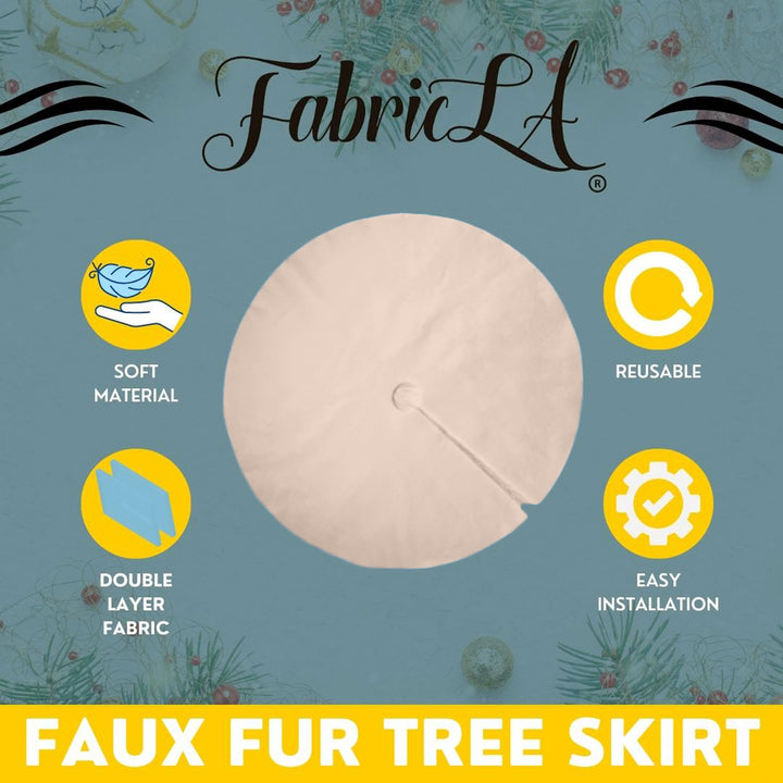 Premium Faux Fur Christmas Tree Skirt - 40 Inch | Luxurious Holiday Decorations - FabricLA.com