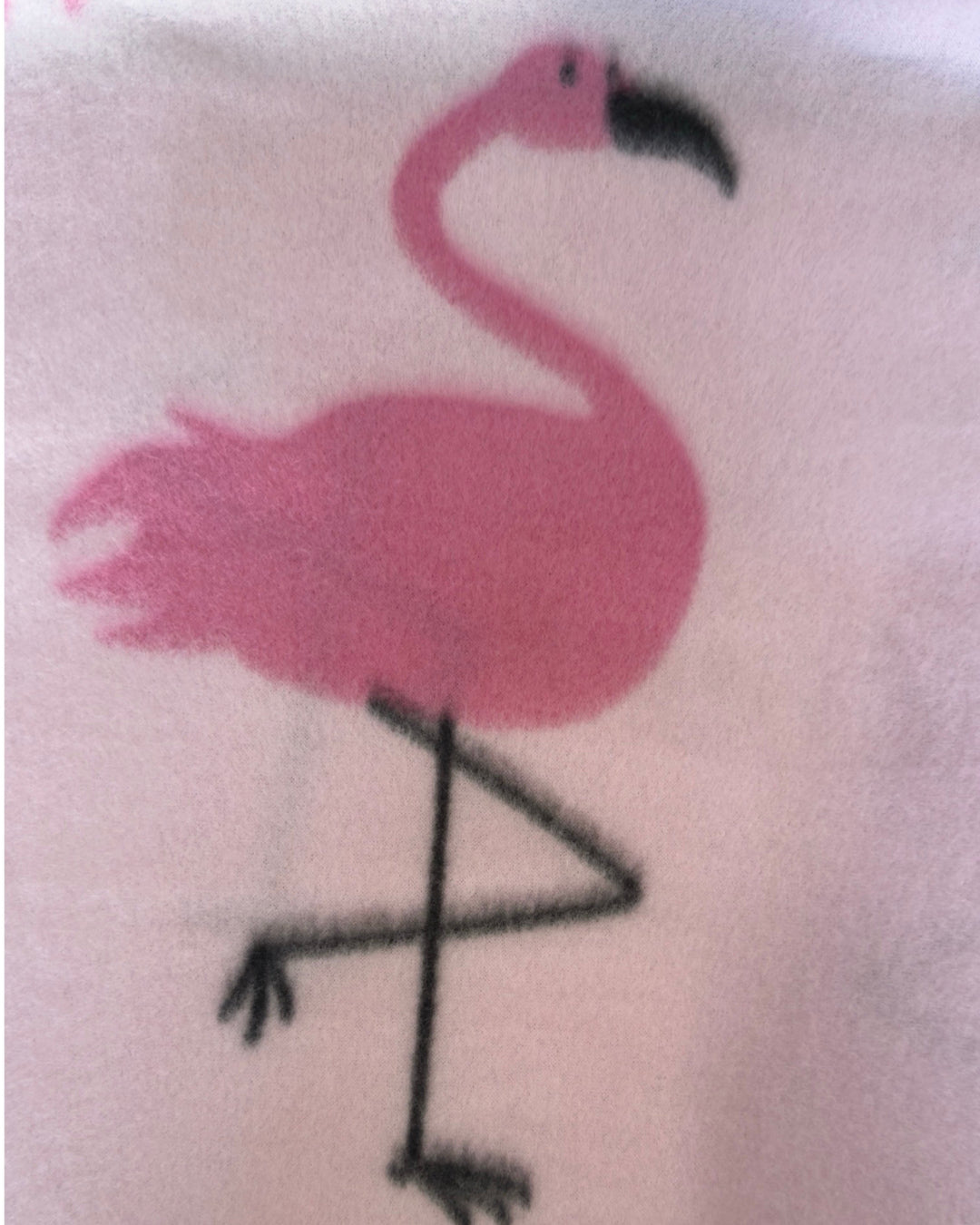 Pink flamingo design on a white background