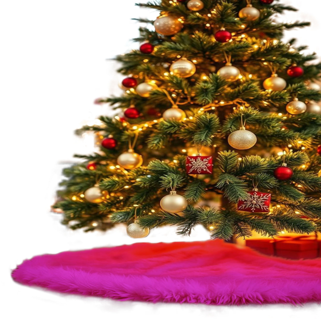 Falda de árbol de Navidad de piel sintética de primera calidad - 30 pulgadas | Decoraciones navideñas de lujo