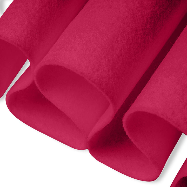 Close up Pink felt fabric on a white background