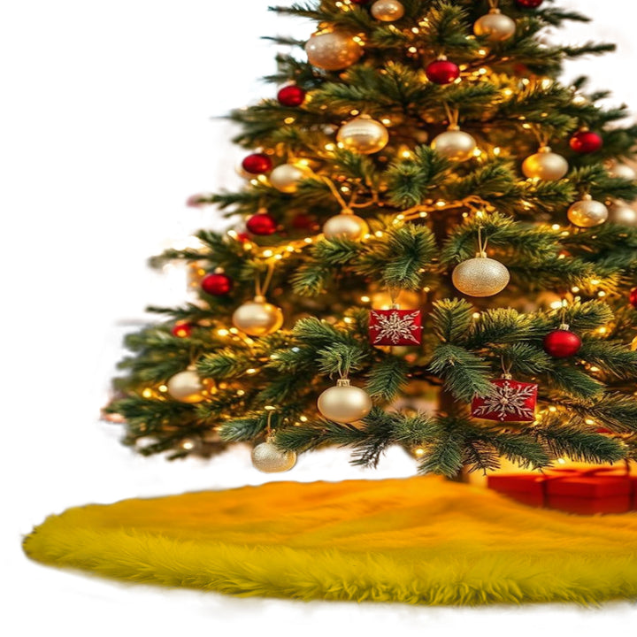 Falda de árbol de Navidad de piel sintética de primera calidad - 30 pulgadas | Decoraciones navideñas de lujo