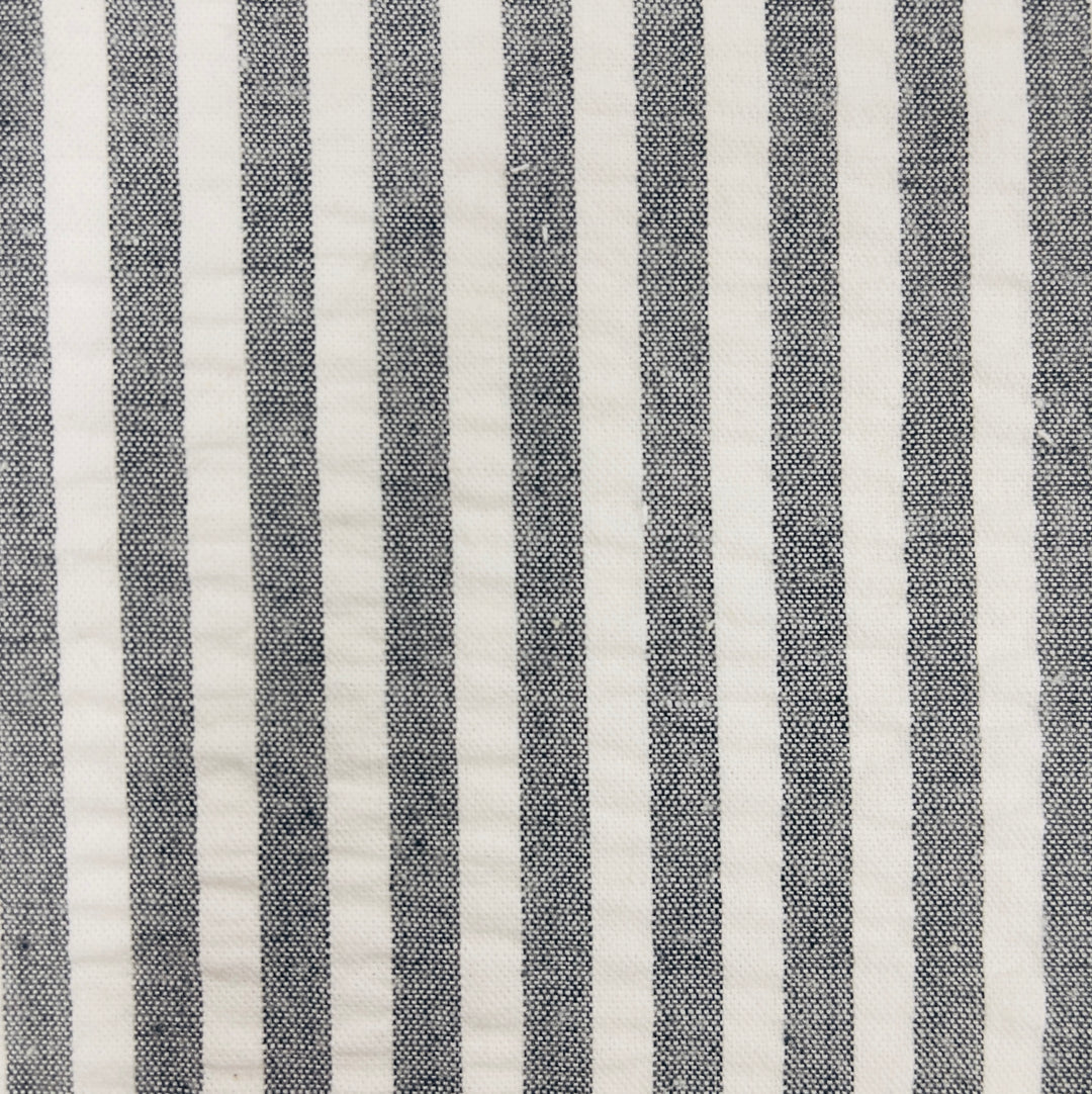 Seersucker Cotton Spandex Fabric | 98% Cotton, 2% Spandex | 1/4" Stripes | 50" Wide